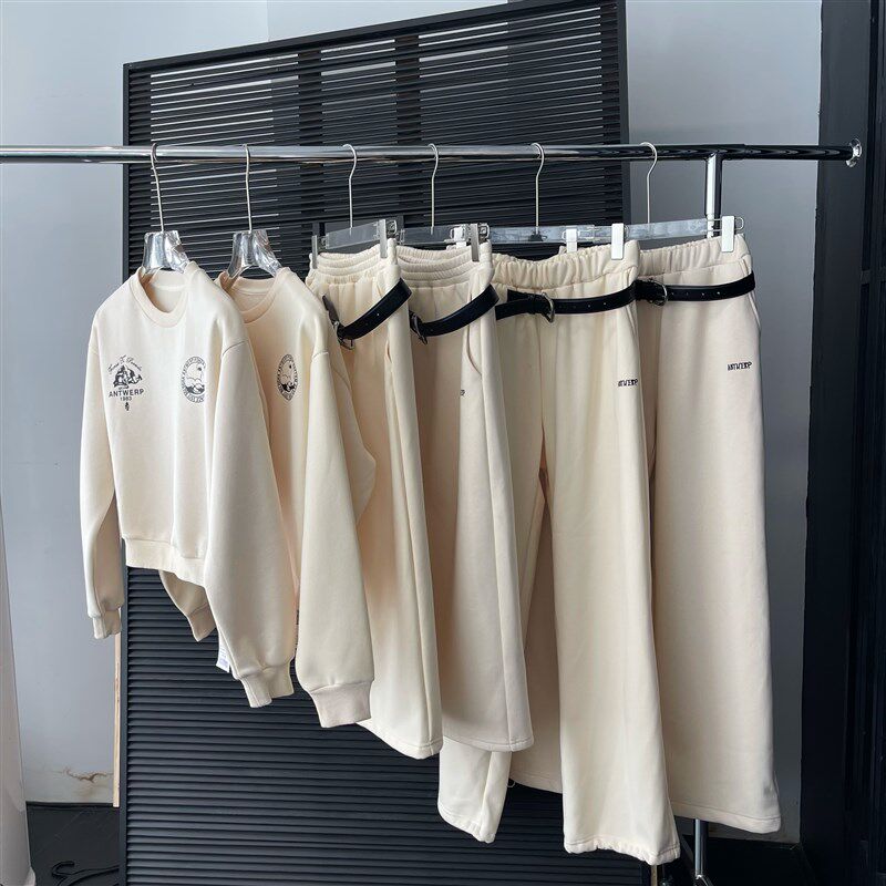 MONA百搭休闲裤卫衣卫裙半身裙套装女小个子含腰带2023新款秋冬季