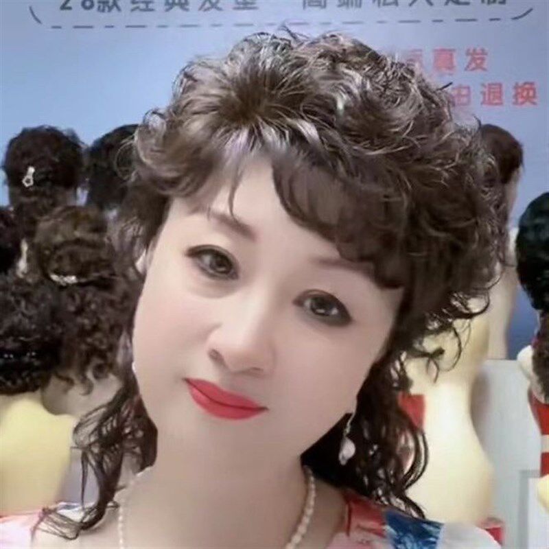 新款假发女卷发夏季超轻薄一片式头顶假发片蓬松真发片丝遮白发