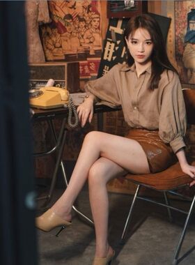 套装裙2021新款时尚夏秋东大门ol女装早季港风短皮 裙衬衫两件套