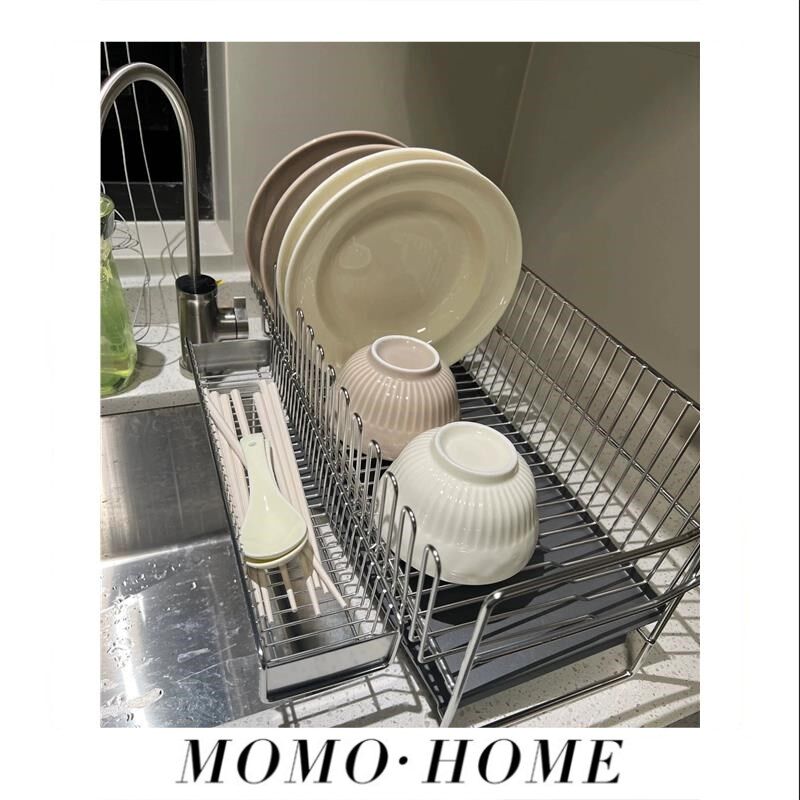 MOMO HOME家居 304不锈钢沥水架厨房碗架水槽边碗碟餐具收纳架