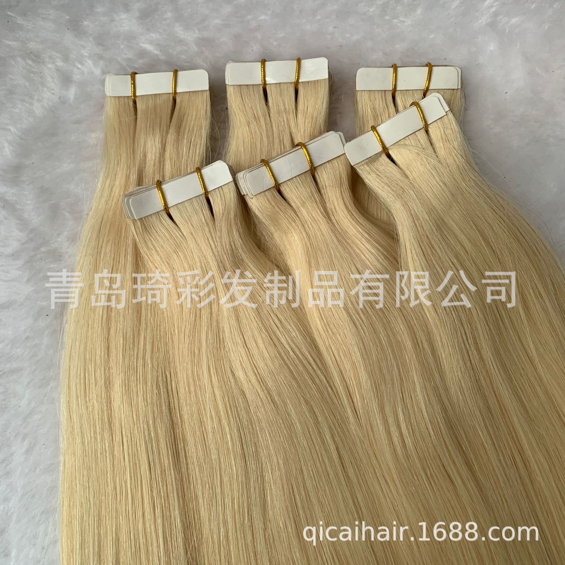 真人发 613# VIRGIN 辫发 BLONE PU 胶片发 Tape in