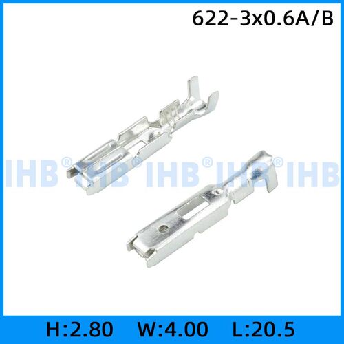 622-3x0.6A/B 连接器插簧 插片 镀锡对插公母 连绕端子 接线端