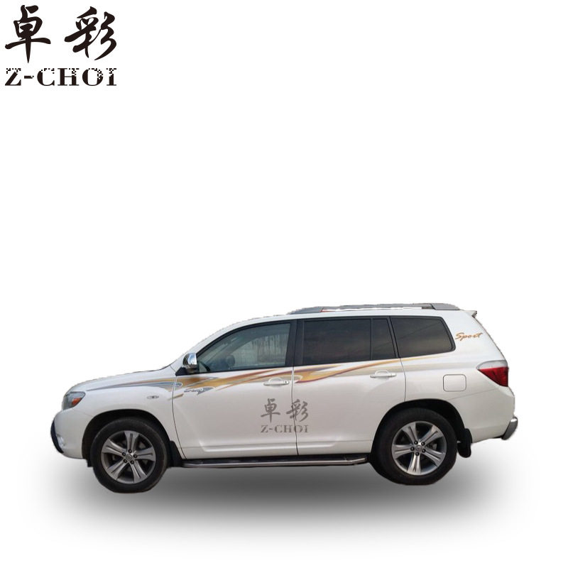 适用于09-14款汉兰达车身彩条 个性改装贴纸拉花腰线车贴批发定制