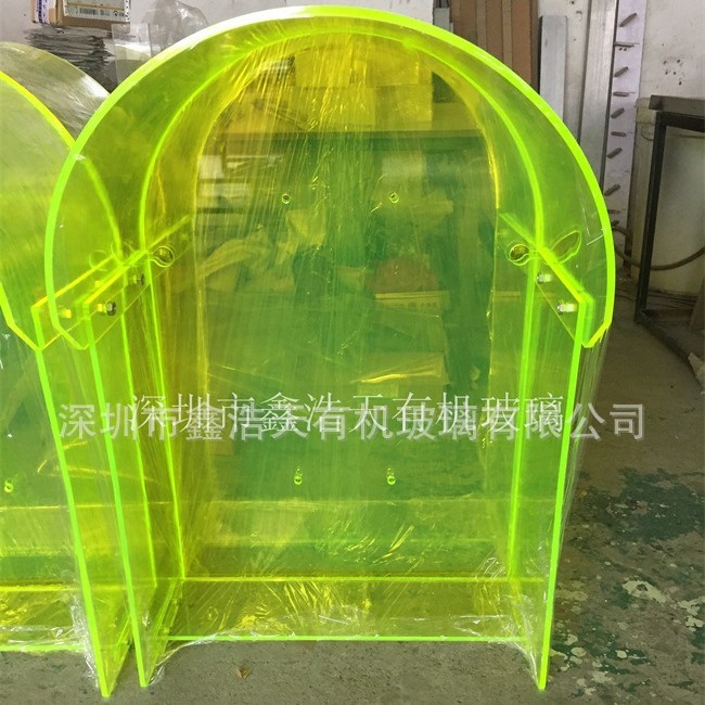 有机玻璃蓝色电话亭罩亚克力拼装考勤机防护罩户外公话隔音罩