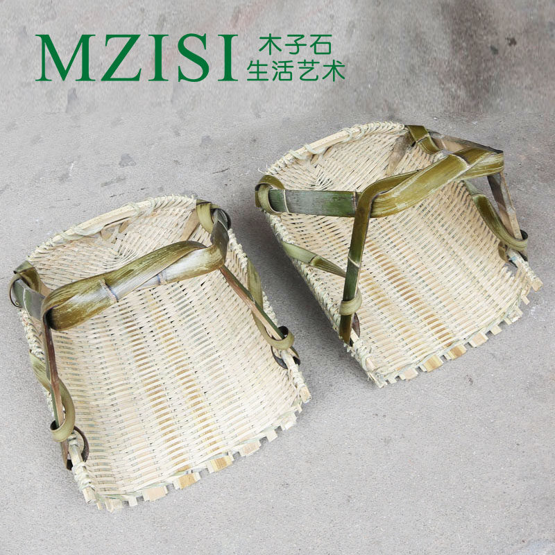 竹粪箕竹编织簸箕漏筛竹篮挑东西竹制品工地挑泥土挑砖挑沙挑水泥