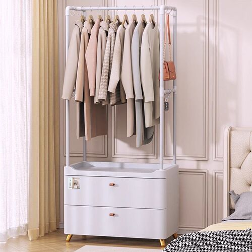 收纳柜抽屉式多层家用挂衣架客厅日式置物柜夹缝储物柜卧室床头柜