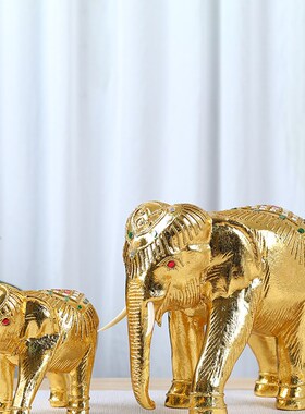 大象摆件实木雕刻招财吸水象泰式酒柜办公室客厅乔迁礼品装饰摆设