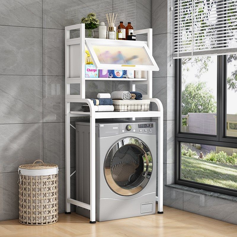 洗衣机置物架阳台滚筒洗衣机上方防晒置物柜浴室多功能洗衣机架子