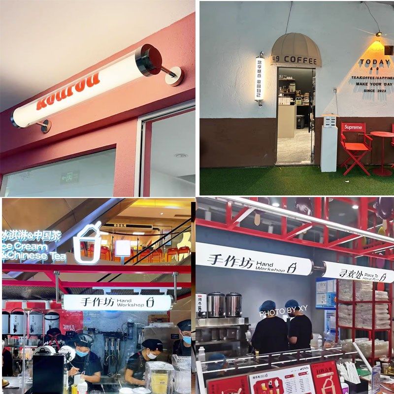 led圆管壁灯蛋糕店招牌灯箱定制360度发光长条灯装饰灯管
