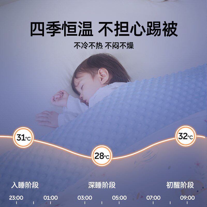 婧麒豆豆毯婴儿纯棉盖毯秋冬恒温安抚宝宝小被子夏季空调被7A抗菌