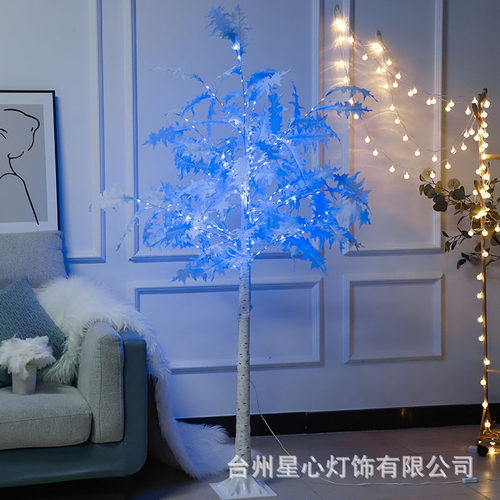1.8米蓝色珊瑚叶发光树灯批发