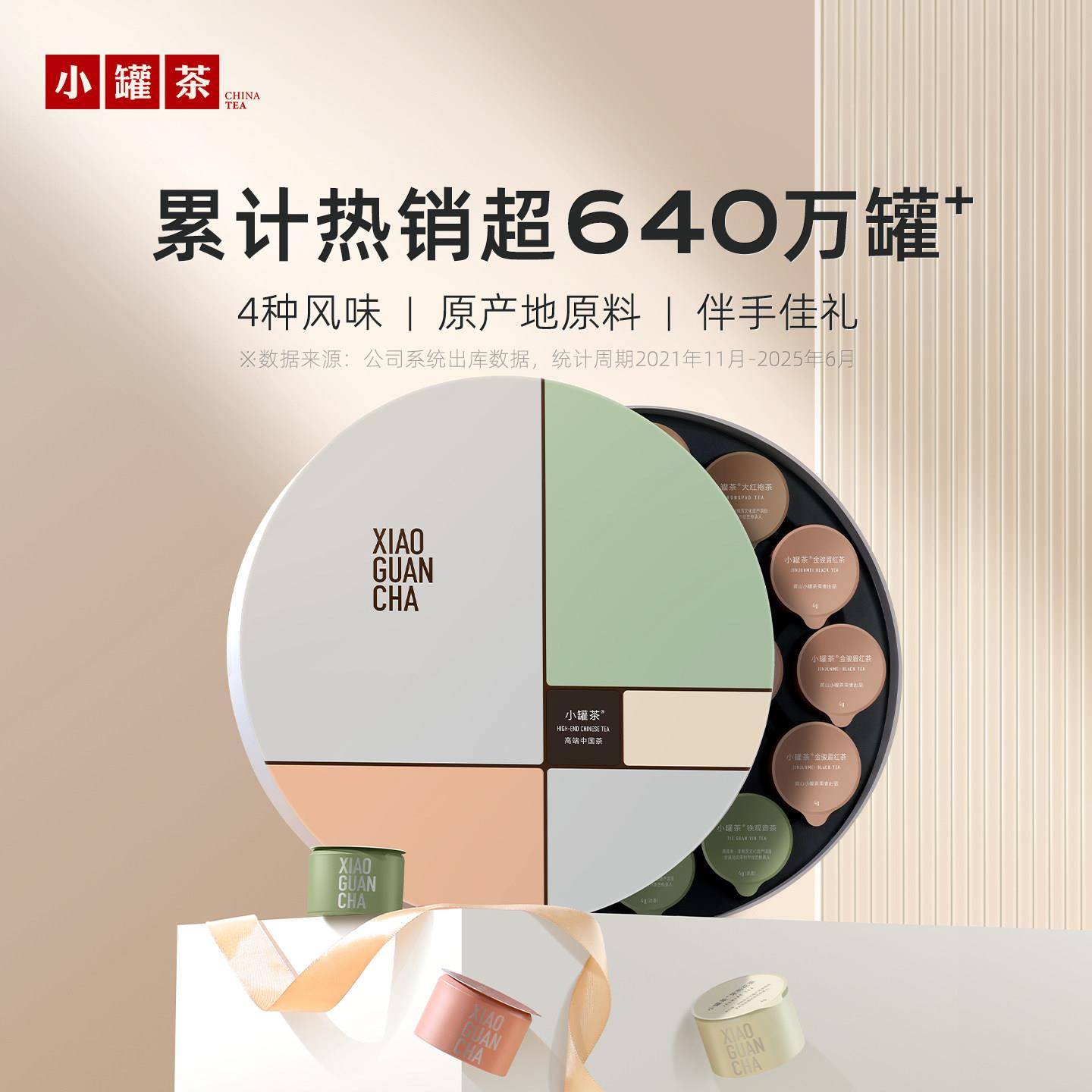 小罐茶莫兰迪组合茶礼盒 特级大红袍乌龙茶罐装 冷泡铁观音金骏眉