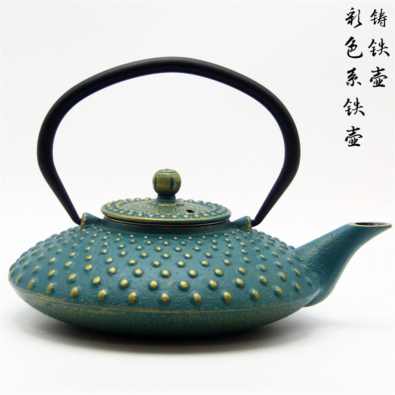 欧美风带过滤网铸铁茶壶彩色烧水文化/体育周边