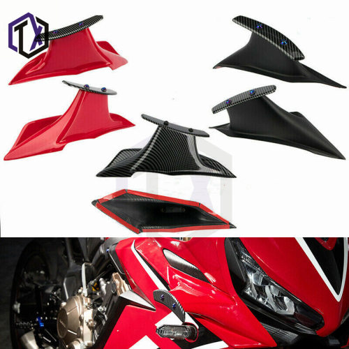 适用本田CBR650R 19-22年改装定风翼水转印碳纤纹鸟嘴鲨鱼鳍配件
