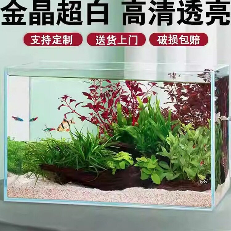 金晶超白玻璃鱼缸五线家用客厅大小型长方形水族箱水草雨林乌龟缸