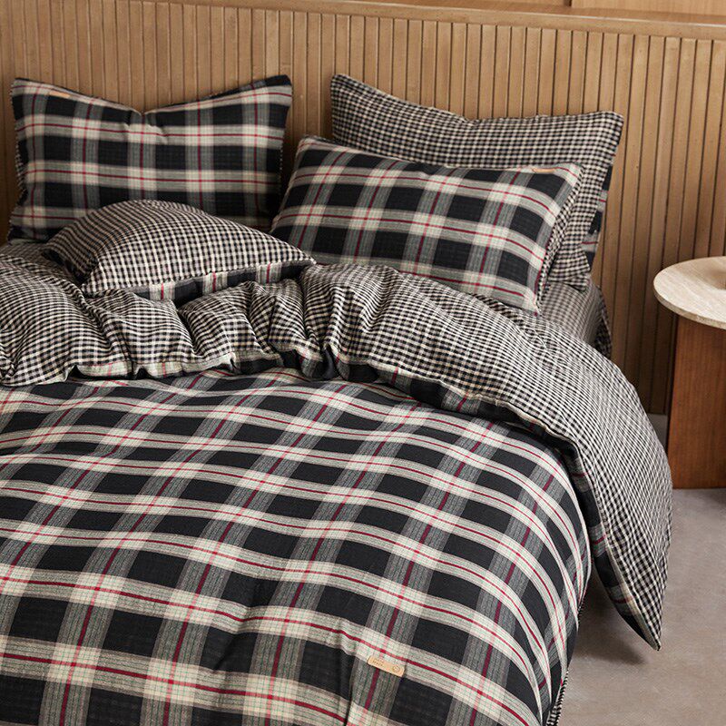 简约高级感A类双层纱四件套100全棉纯棉2025新款纱布床单被套床品