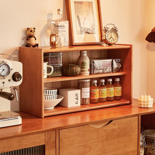 实木置物架餐边柜厨房桌上收纳柜家用餐桌碗柜台面储物高柜手办架