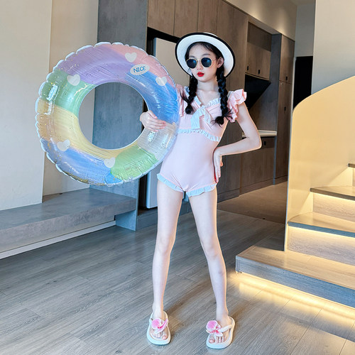 女童泳衣夏季2025新款儿童洋气连体游泳衣12岁小女孩高颜值泳装10