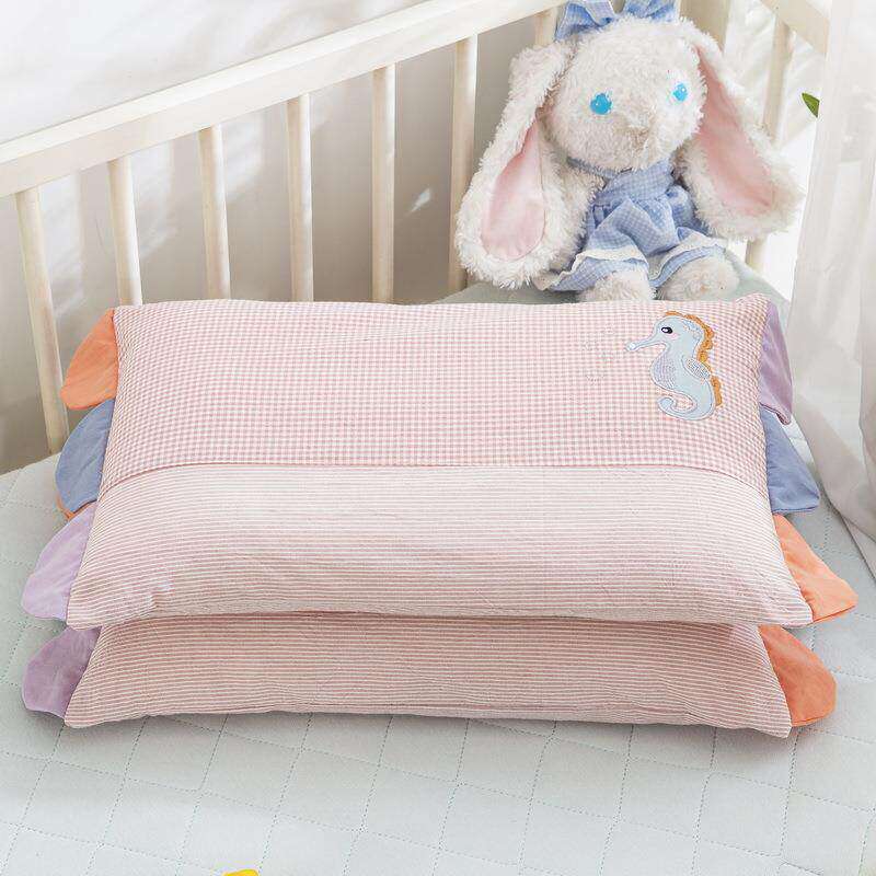 A类全棉水洗棉儿童枕套27×46幼儿园午睡枕芯罩纯棉枕头套38x58cm