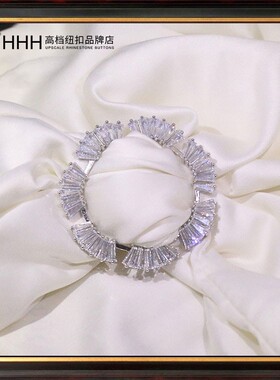 HHH高档锆石纽扣 衣角打结扣下摆T恤扣装饰丝巾扣 日字扣百搭扣环