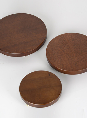 实木圆形底座金丝檀木花盆花瓶酒坛托架佛像工艺品石头摆件大底座