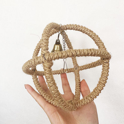 8玖-鹦鹉玩具啃咬玲珑球吊环麻绳鸟玩具吊环秋千宠物玩具鸟啃咬PL