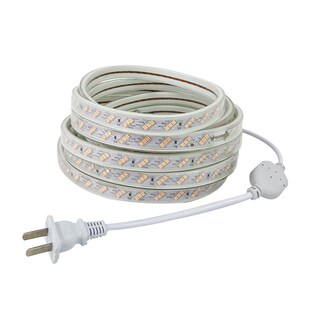 220V三排暖光LED灯带条防水暖色180灯3000KLED灯条户外防雨温馨