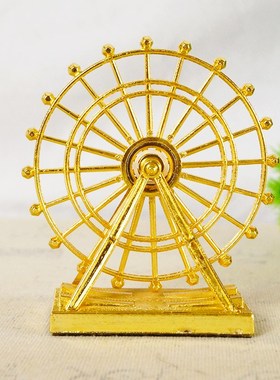 创意金属工艺英伦风格旋转摩天轮模型带灯家居客厅办公摆件送女生