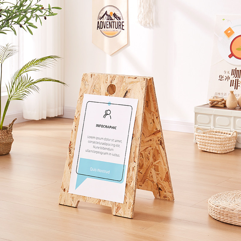 门口店面活动广告牌展示架双面a字板立式落地户外木架a型展架