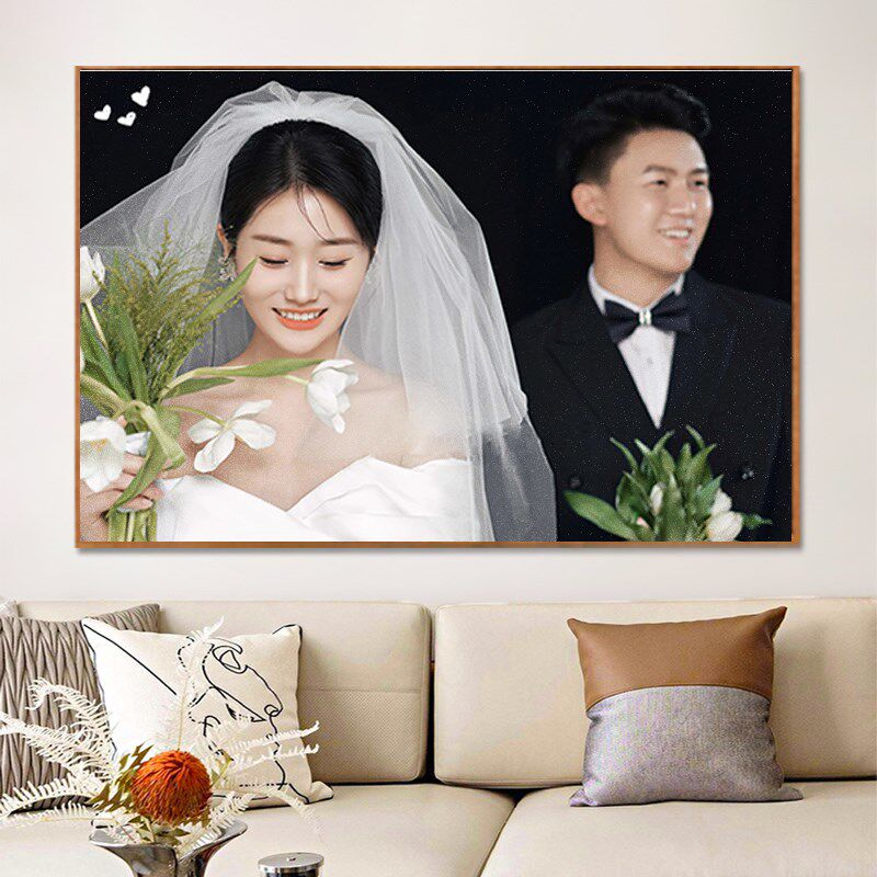 婚纱照相框挂墙定制照片放大冲洗照片做成相片墙上床头照打印组合