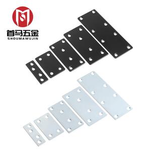 跨境加厚直片铁角码家具连接件一字角码铁片黑色镀锌平角码固定片
