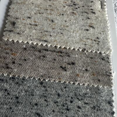 现货秋冬50羊毛500g斜纹呢粗纺彩点大肚纱段染纱单面磨毛服装面料