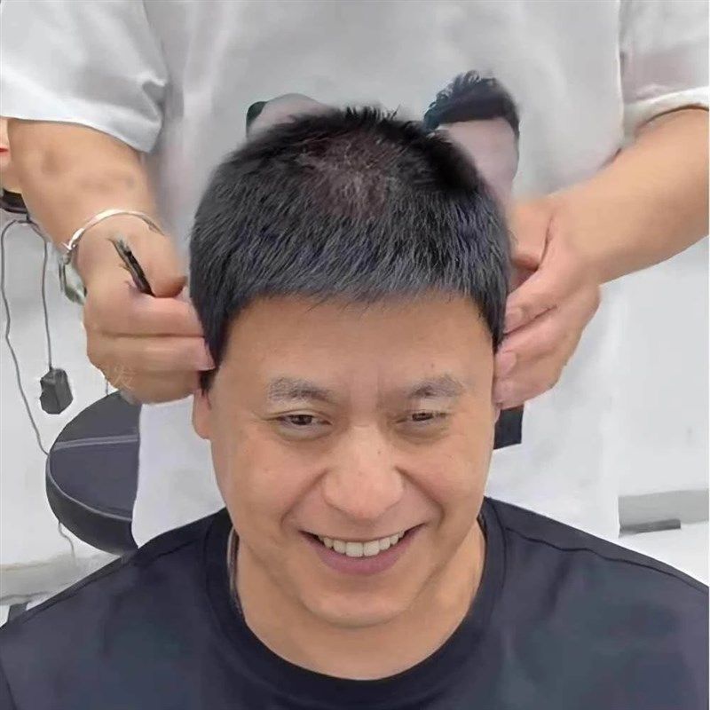 男士假发全头套式中老年毛寸短发遮白发光头全真人发自然透气男式