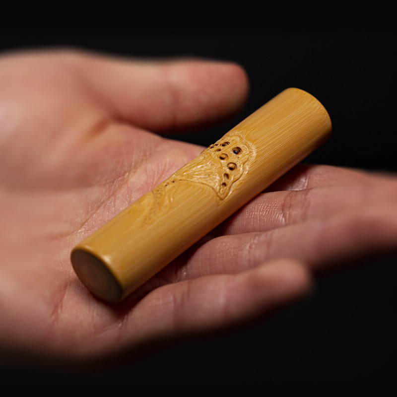 艺竹情名师精雕实心竹莲蓬玉竹手把件老竹料玉化文玩实心竹挂件
