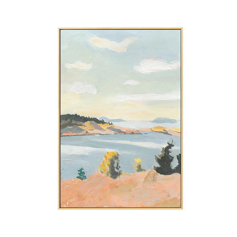 北欧原木风抽象风景画客厅装饰画卧室落地画餐厅摆画玄关竖版挂画