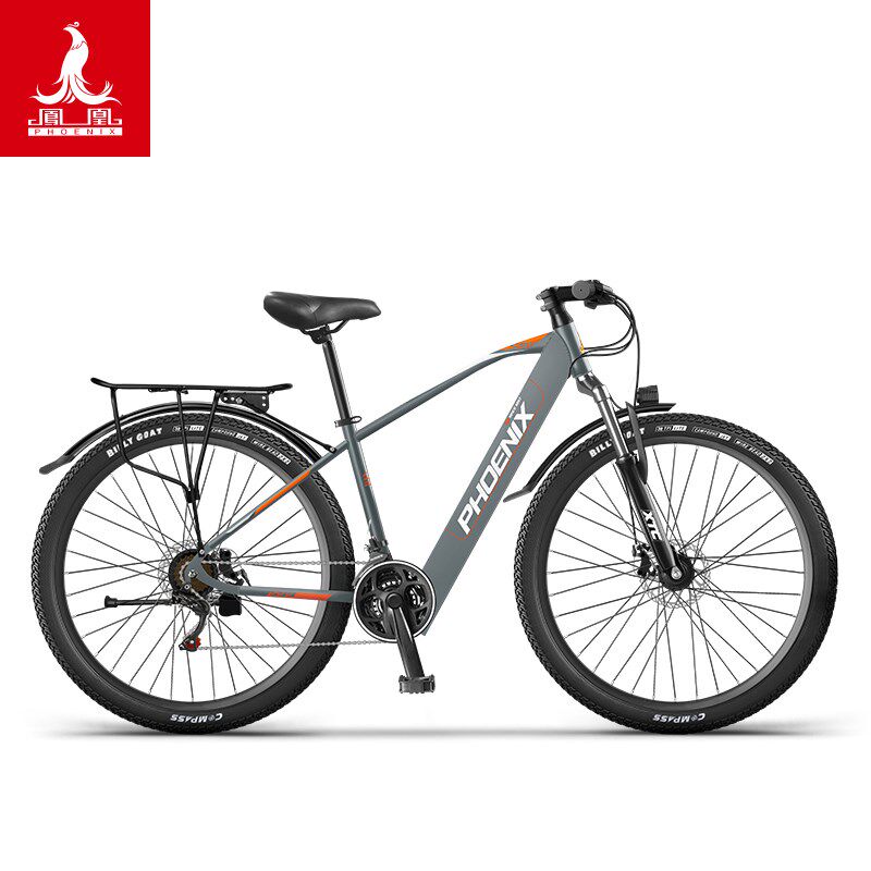 凤凰26寸锂电电动自行车新国标女男双碟刹48V400W电动山地车