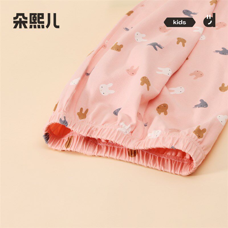 朵熙儿 女童家居服纯棉儿童睡衣套装小女孩春秋季长袖空调服新款