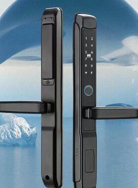 窄边门全自动断桥铝智能锁推拉门平移门框狭窄门锁指纹锁密码锁