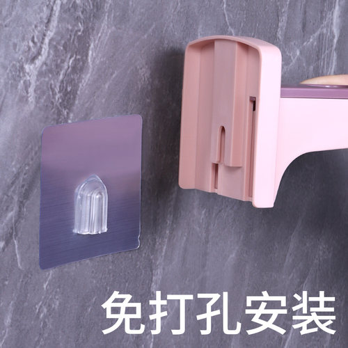 理发店壁挂收纳吹风机装饰架挂墙免打孔卫生间卧室固定粘贴置物架