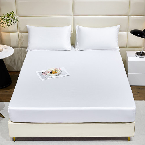 纯棉白色床笠单件床罩全棉床单酒店宾馆席梦思防尘罩床垫套床包