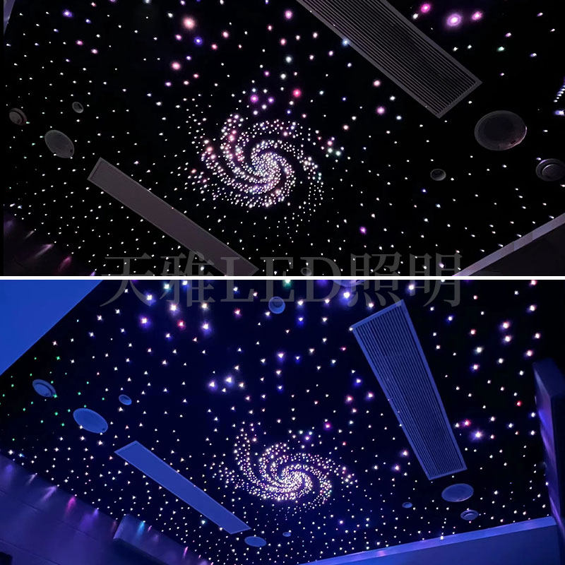 家庭影院影音室星空顶吊顶光纤灯卧室儿童房改装导光满天星天花板