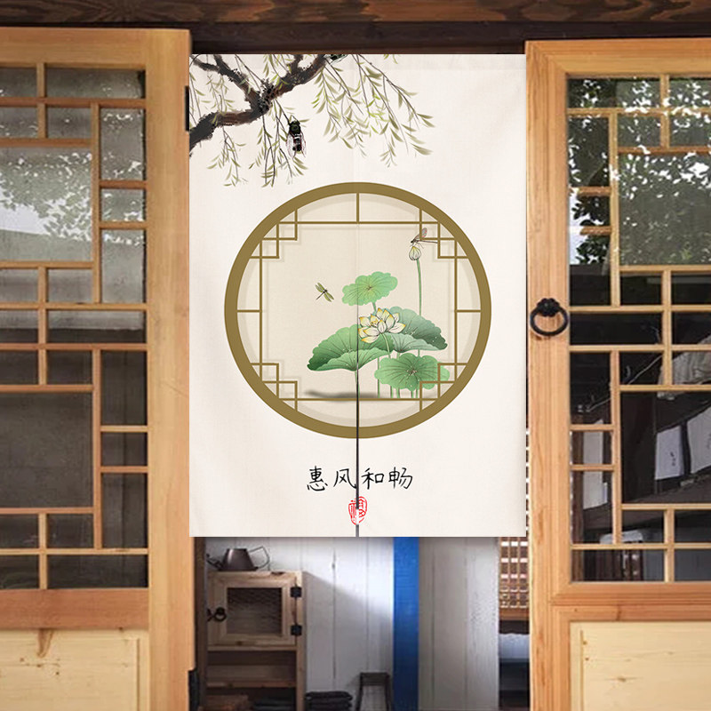 布艺门帘过道隔断帘厨房挡油烟布帘卫生间厕所遮挡短帘储物柜帘子