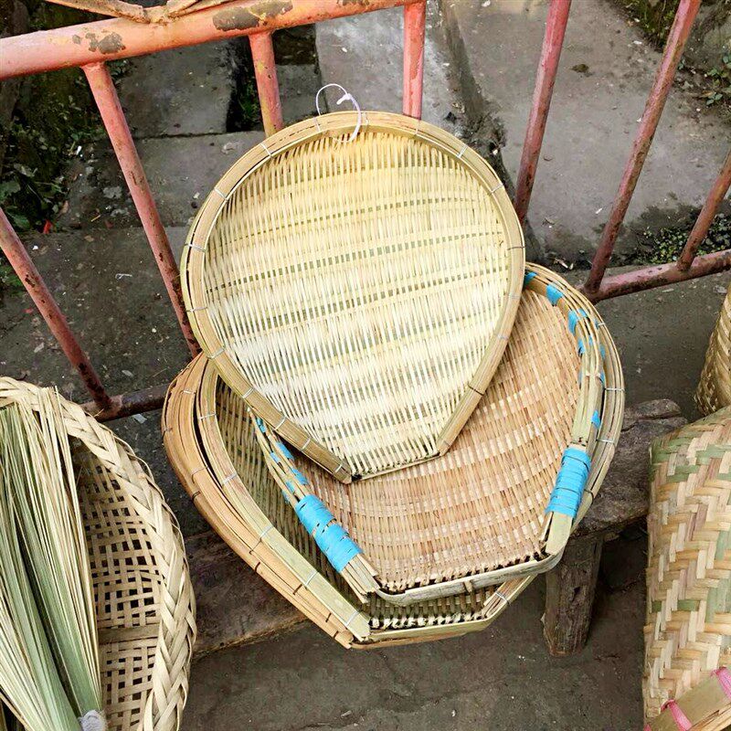 邛崃特产竹编筲箕簸箕竹筛子手工农家竹制品