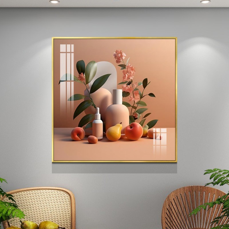 轻奢田园风餐厅背景墙装饰画高档饭厅楼梯间挂画创意楼梯间艺术画