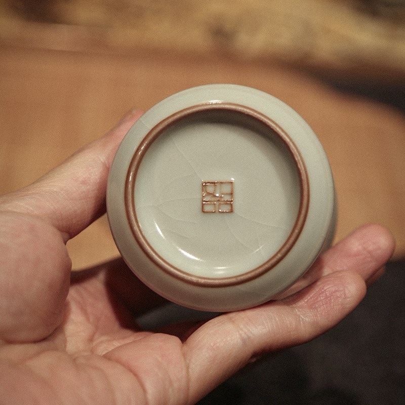 如器汝窑竹节过滤网两件式汝瓷开片茶漏茶滤过滤网滤茶功夫茶具