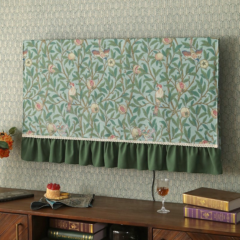 液晶电视机罩套曲屏防尘罩盖布艺挂壁式台式通用美式氛围感可定制