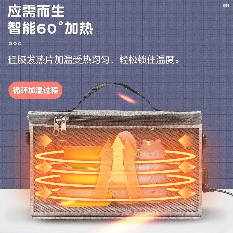 车载保温箱12V加热保温袋套智能调温度外出家用加热饭盒USB保温包
