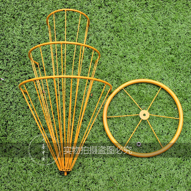 新款婚庆道具铁艺插花器路引 扇形婚礼桌花花器创意t台路引花摆件