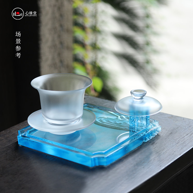 心缘堂【四君子琉璃盖置 】壶盖托架小茶宠摆件功夫茶具配件