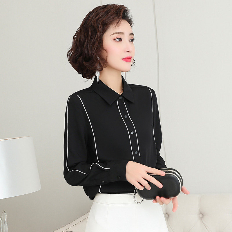 白色衬衫女长袖2021年春季新款秋内搭时尚洋气雪纺衬衣打底上衣寸